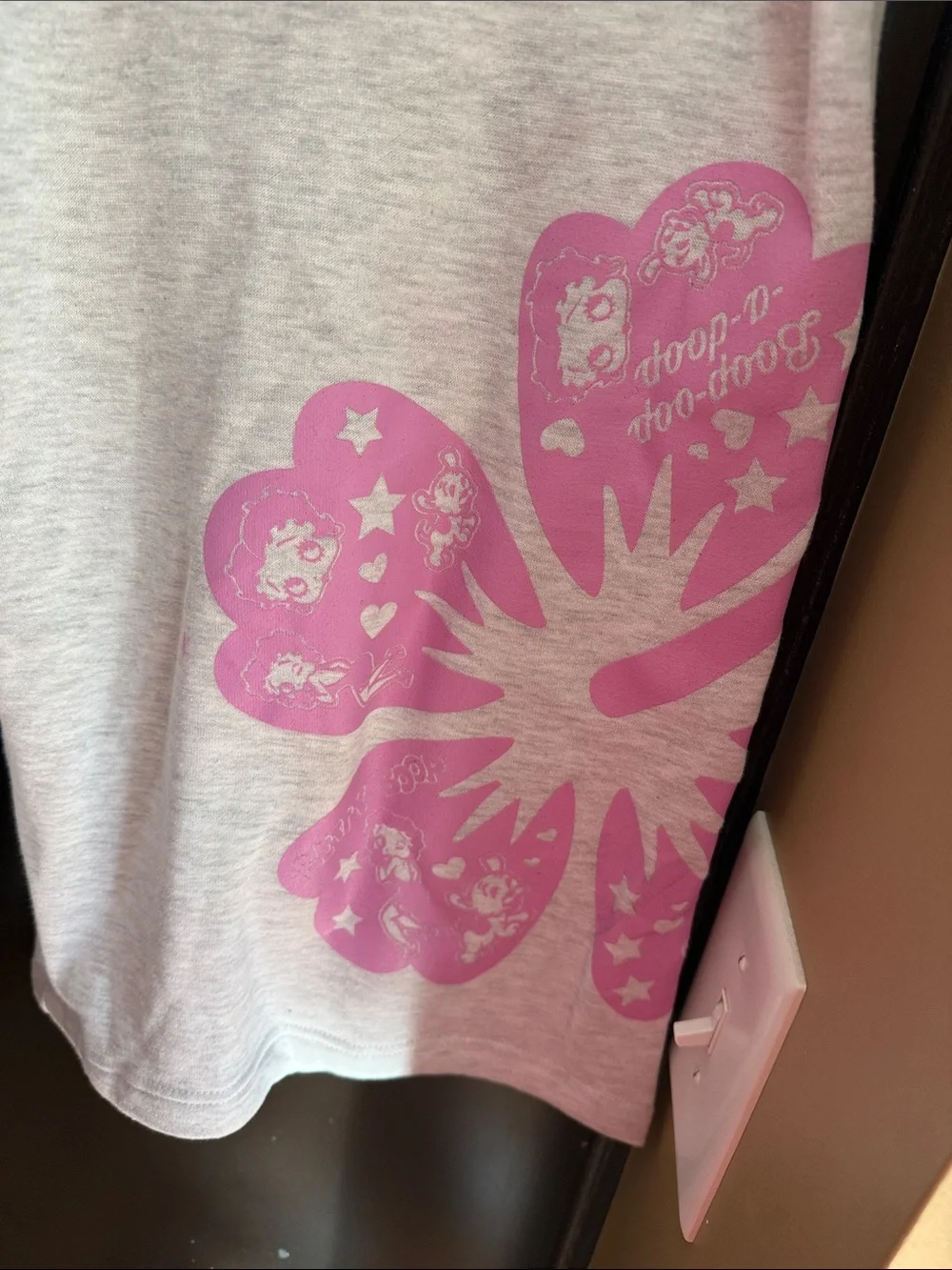 Betty Boop Light Gray Sweatpants with Pink Graphics XL